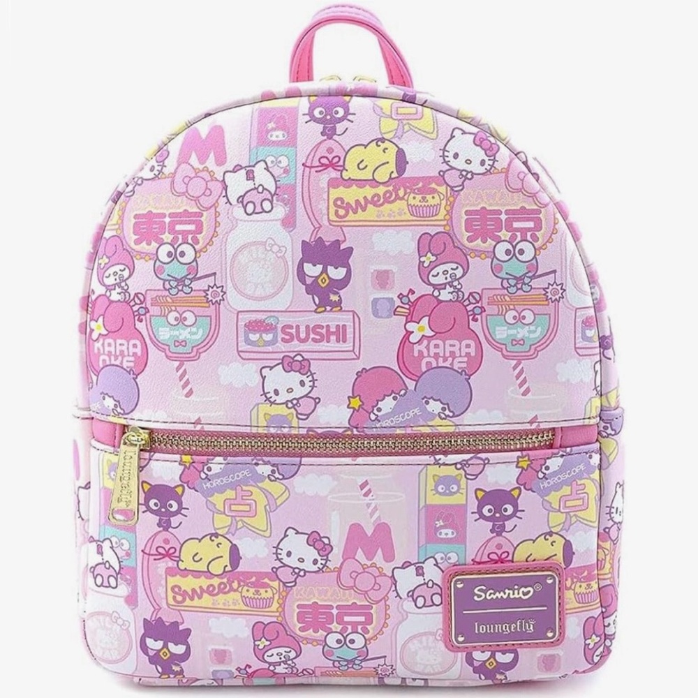 Loungefly X Sanrio Pink Hello Kitty Kawaii Double Strap Mini Backpack